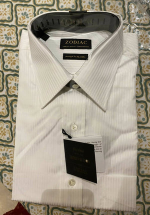 Zodiac Shirt Formal White Striped Shirt