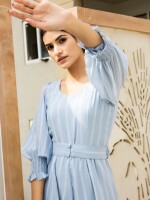 Sky blue bell bottom jump suit,  the real comfort with it's soft touch-feel.