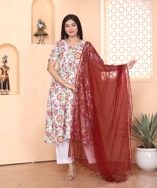 Buy Zarkle Men And Women Maroon Foil Print Pure Cotton Couple Kurta Pajama  And Kurti Pant Set (Men-Xxl And Women-Xxl) Online at Best Prices in India -  JioMart.