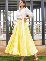 Beautiful yellowish tier skirt with top co-ord set