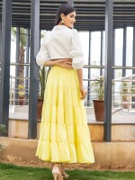Beautiful yellowish tier skirt with top co-ord set