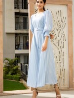 Sky blue bell bottom jump suit,  the real comfort with it's soft touch-feel.