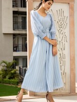 Sky blue bell bottom jump suit,  the real comfort with it's soft touch-feel.
