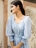 Sky blue bell bottom jump suit,  the real comfort with it's soft touch-feel.