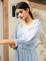 Sky blue bell bottom jump suit,  the real comfort with it's soft touch-feel.
