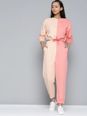 Peach & Orange Color Block Co-Ord Set