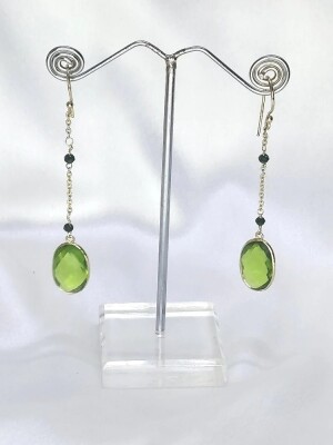 Stylish green quartz earrings