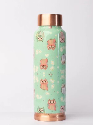 Tiny owl printed | 100% pure copper bottle|500 ml |