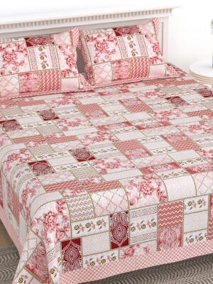 Double pure cotton bedsheet with 2 matching pillow covers