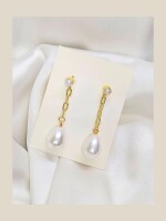 Latest Pearl chain dangler earrings