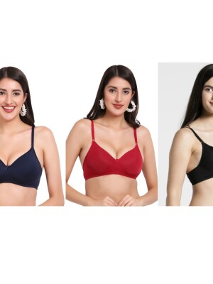 Pack of 3 Padded Everyday comfort Navy Blue, Maroon & Black