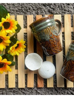 Sol Floss: Handcrafted Coffee Mugs, Designer Coffee Mugs, Color: Brown, 1 Coffee Mug