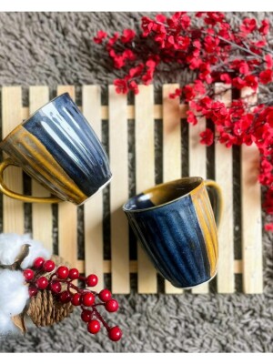 Courageous Macau:  Handcrafted Coffee Mugs, Designer Coffee Mugs, Color: Blue, 1 Coffee Mug,