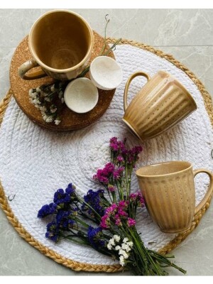 Creme: Handcrafted Coffee Mugs, Designer Coffee Mugs, Color: Creme, 1 Coffee Mug
