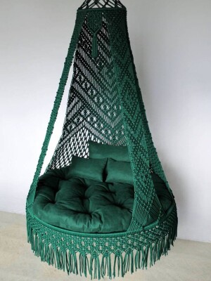 Macrame Swing Hammock Chair for Adults & Kids Large with 2 Pillow and Mattress