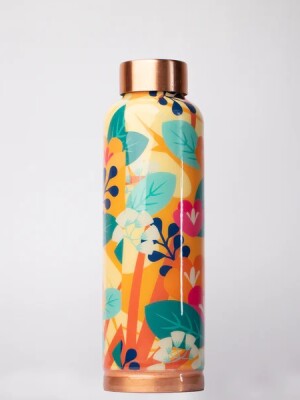 Turquoise base abstract printed | 100% pure copper bottle|950 ml |