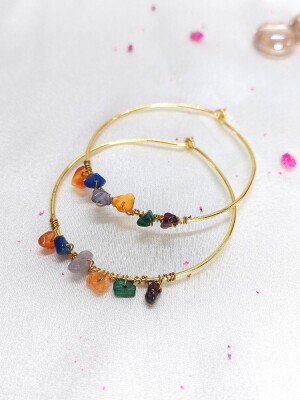 Latest Trendy multicolor Hoop earrings