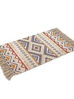 Stylish zig-zag design 100% cotton doormat for home decor\Kitchen