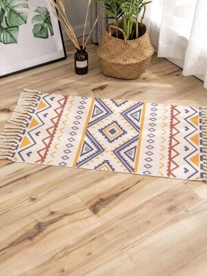 Stylish zig-zag design 100% cotton doormat for home decor\Kitchen
