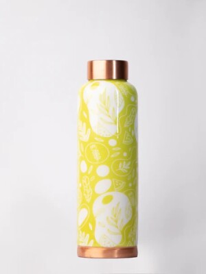 Neon green abstract printed | 100% pure copper bottle|950 ml |