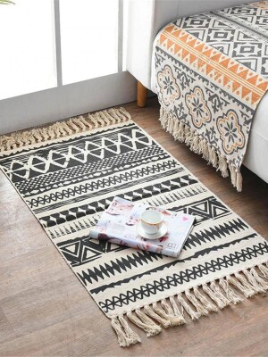 Zig Zag design 100% cotton doormats for different areas of home