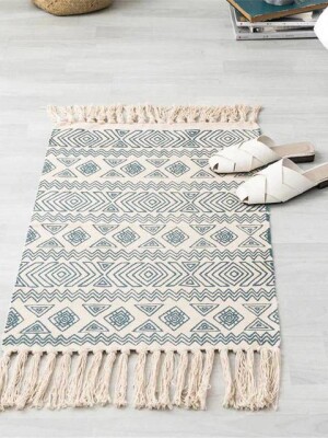 Decorative beautiful design 100% cotton doormats for Indoor\Outdoor