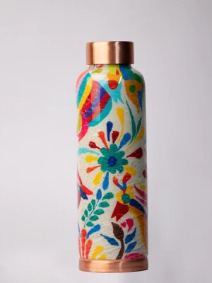 Brush Painted Colourful | 100% Pure Copper Bottle|950 ml |