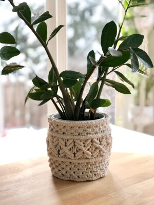 Macrame basket | Macrame plant pot cozy | Boho inspired home decor | Unique | Handmade