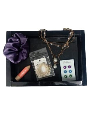 2 Random scrunchie set box gift box for girl and women satin silk hair elastic (multi layer)