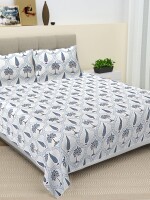 Printed king size 100% cotton double bedsheet with 2 pillow covers