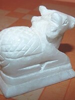 MBSC Marble White Nandi: Channeling Spiritual Positive Energy, Spreading Happiness of Lord Mahadev for Temple, Pooja ghar