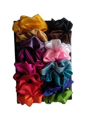 SATIN SCRUNCHIE (Pack of 15 (M))- making them a good choice for those who want to protect their hair