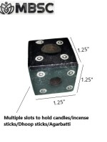 Black Marble Agarbatti Stand | Candle Holder | Incense Stick Holder | Free Incense Sticks Inside | Home Decor | Puja Essentials | Gifting | Mandir Dec