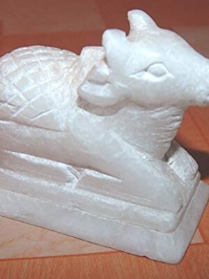 MBSC Marble White Nandi: Channeling Spiritual Positive Energy, Spreading Happiness of Lord Mahadev for Temple, Pooja ghar