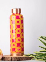 Shocking pink chequer| 100% pure copper bottle|950 ml |