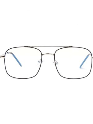 Computer metal eye frame glasses zero power, anti glare and blue ray cut, men and women