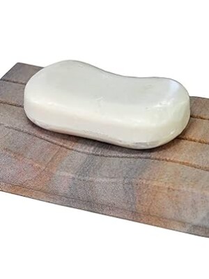 Marble Stone Soap Dish for Bath, Tub, Wash Basin Kitchen Soap Dish Case Holder Bathroom Accessories (Water Absorbent Horz Lines)