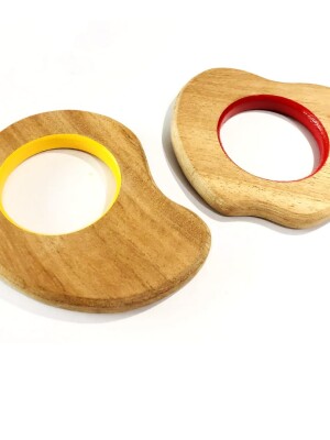 Neem Teethers (Mango & Apple) for babies | Benefits of neem wood | child safe teether | serves as grasping and chewing toy | wooden teethers