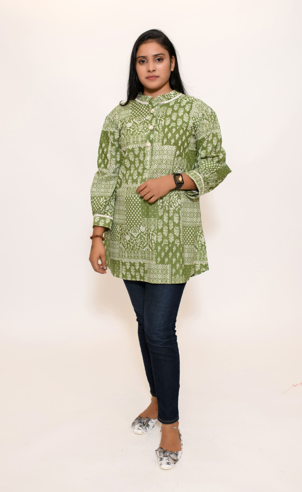 Cotton Designer Stand Collar Kurti, Size: S, M & L at Rs 560 in Jaipur