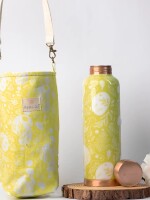 Neon green abstract printed | 100% pure copper bottle|950 ml |
