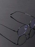 Metal eye blue cut computer glasses frame zero power, anti glare & blue ray cut, for men & women