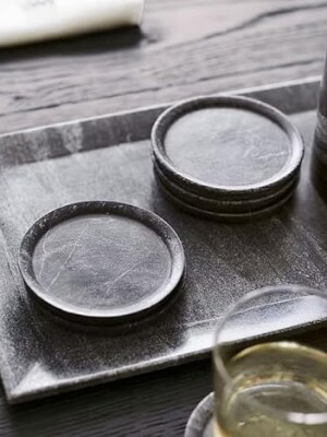 MBSC Grey Marble Serving, venity Tray, Cheese Platter to Presenting Main Courses, Wines or Desserts (16"X9"),  (12"X8")