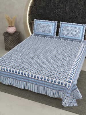 Cotton soft double bedsheet with 2 pillow covers