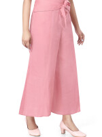 Pastel pink flared bottom palazzo pant for women