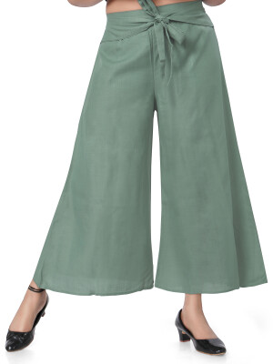 Aqua flared bottom palazzo pant for women