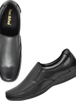 Synthetic Leather Black Formal Office Shoes Slip On For Men (Black) Slip On For Men  (Black)