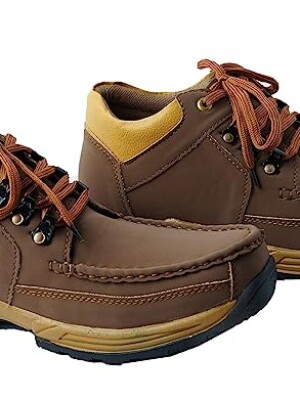 Men's Brown Leather Casual Shoes for Boys