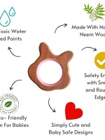 Rabbit & carrot natural neem wood teethers for babies | natural & safe | goodness of organic neem Wood (Age 3+ Months)