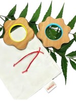 Cute flower shape natural neem wood teethers for babies | natural and safe | goodness of organic neem wood | both chewing and grasping toy | set of 2
