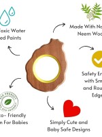 Pineapple & grapes natural neem wood teethers for babies | natural & safe | goodness of organic neem Wood (Age 3+ Months)